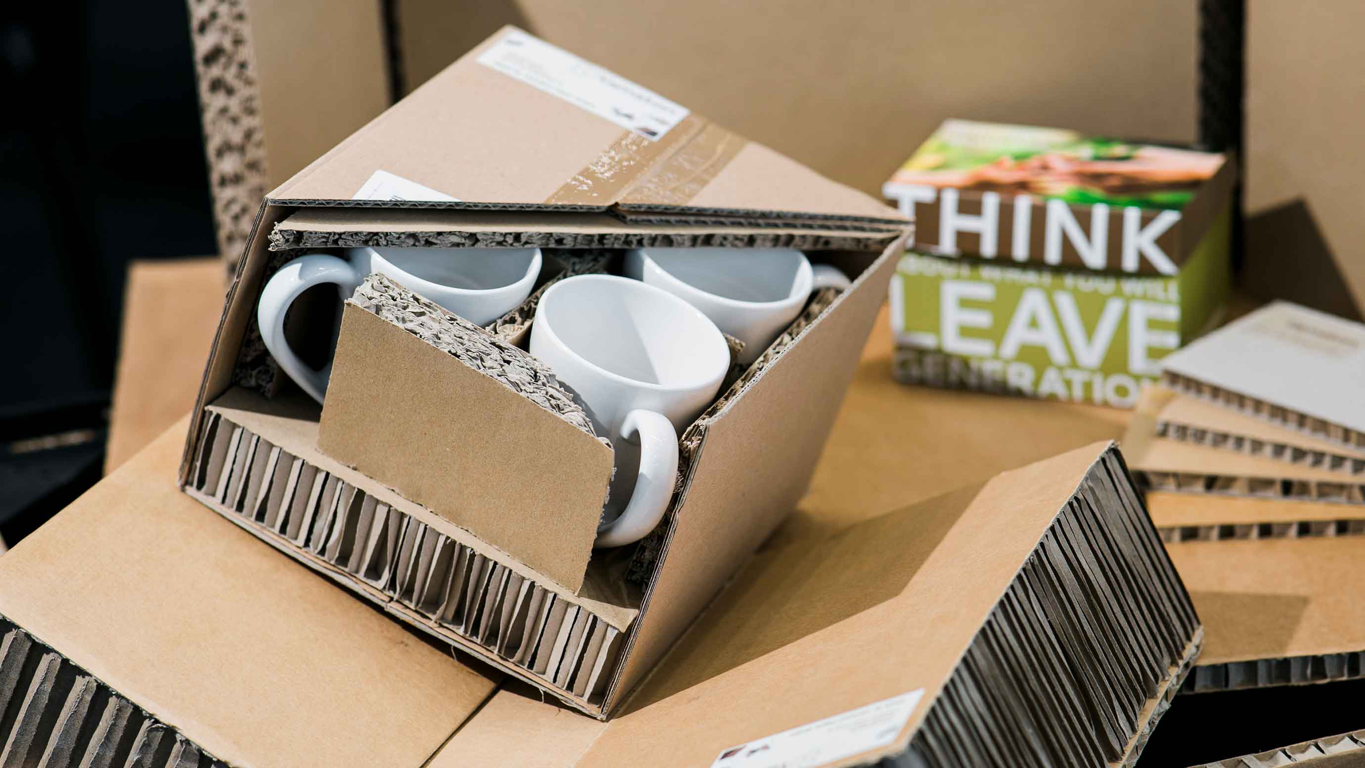 Exhibit of a packaging for cups at FACHPACK